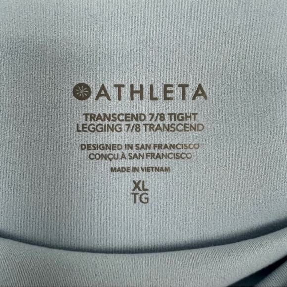 Athleta | Transcend 7/8 Tight Baby Blue Leggings Yoga Pilates Athleisure Run XL - Picture 8 of 9